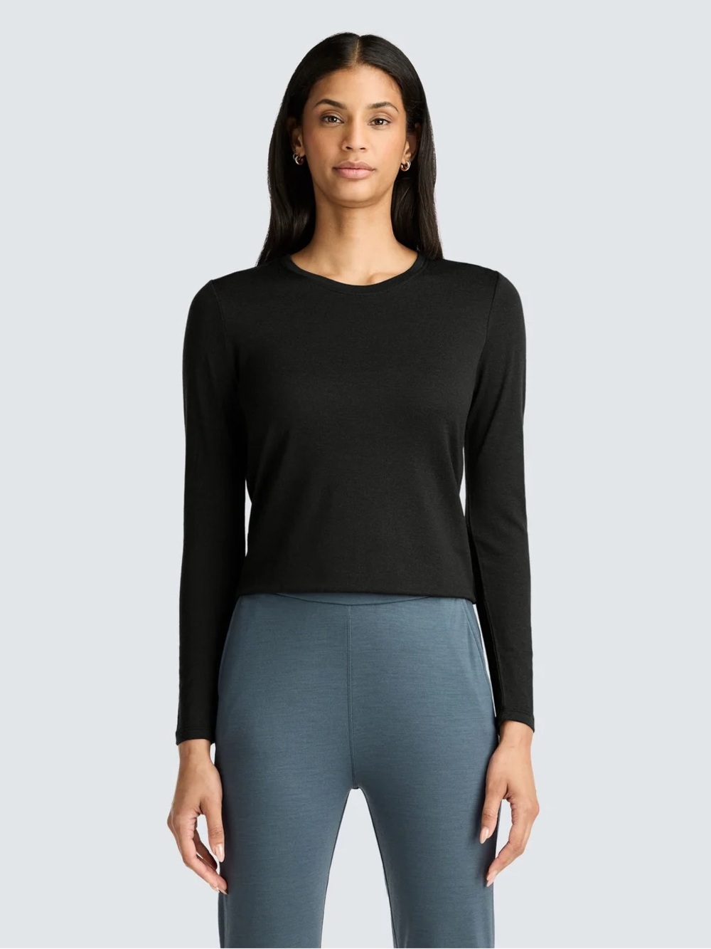 Unbound Merino Women's 100% Merino Wool Black Long Sleeve Shirt Size M - Picture 9 of 11